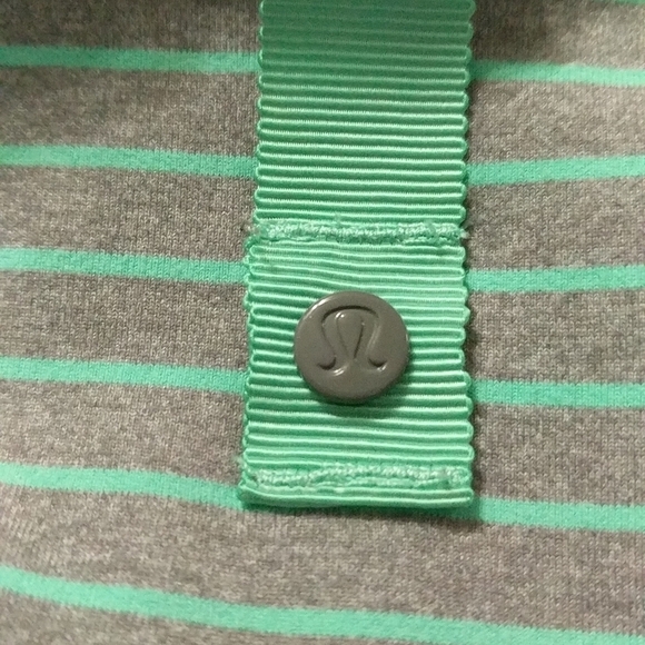 Lululemon Vinyasa Rulu Scarf Menthol Mint Green Heather Grey Stripe Reversible - Picture 5 of 5